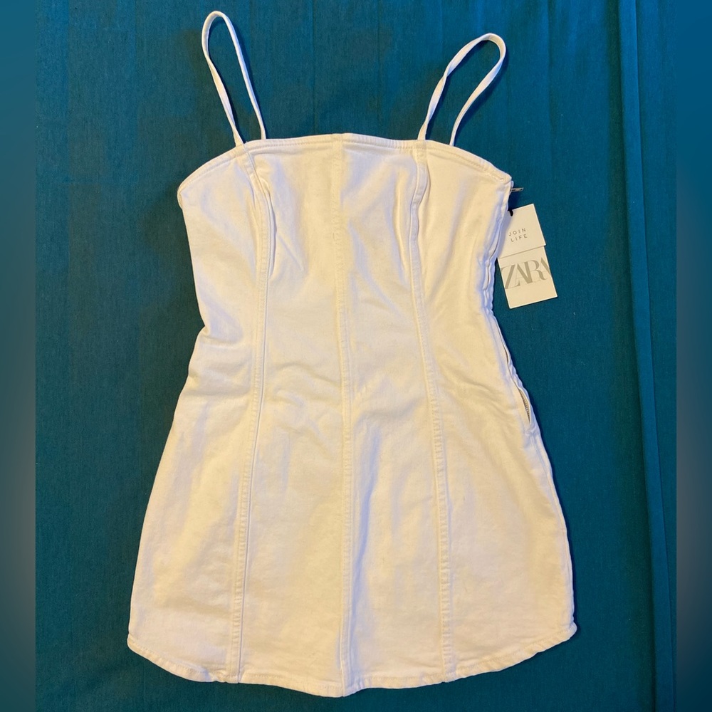 Zara White Structured Mini Dress